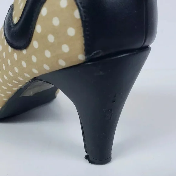 Rare 2013 TUK Tan Kitten Kitty Cat Heels Pumps Size 9 Meow Cat Anti Pop Shoes - Picture 6 of 14